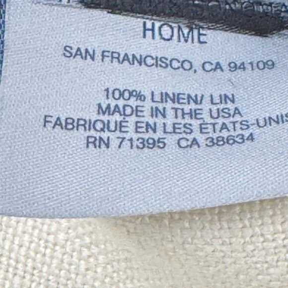 Williams Sonoma Reversible Belgian Linen Pillow Cover 22x22" Black/White NWOT - Picture 9 of 11